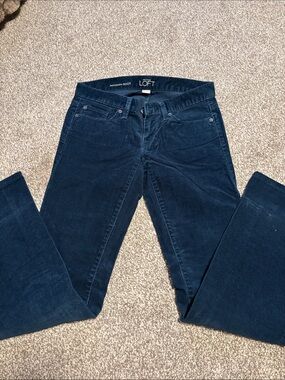 LOFT Women's Dark Navy Corduroy Boot-Cut Jeans